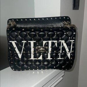 Valentino Garavani Black Studded Shoulder Bag